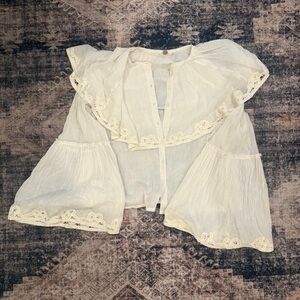 Free People White Cream Blouse